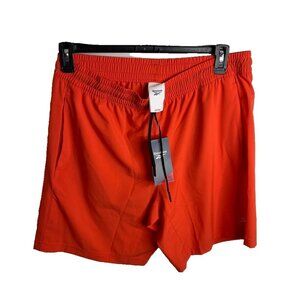 Reebok Men's Regular-Fit Moisture-Wicking 9" Woven Drawstring Shorts Orange M